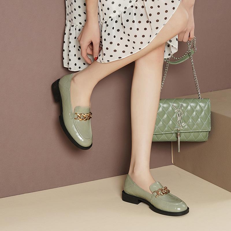 New Leather Spring Small Leather Shoes 2025 Spring and Autumn Women's Soft First-layer Cowhide Single Shoes with Thick Soles