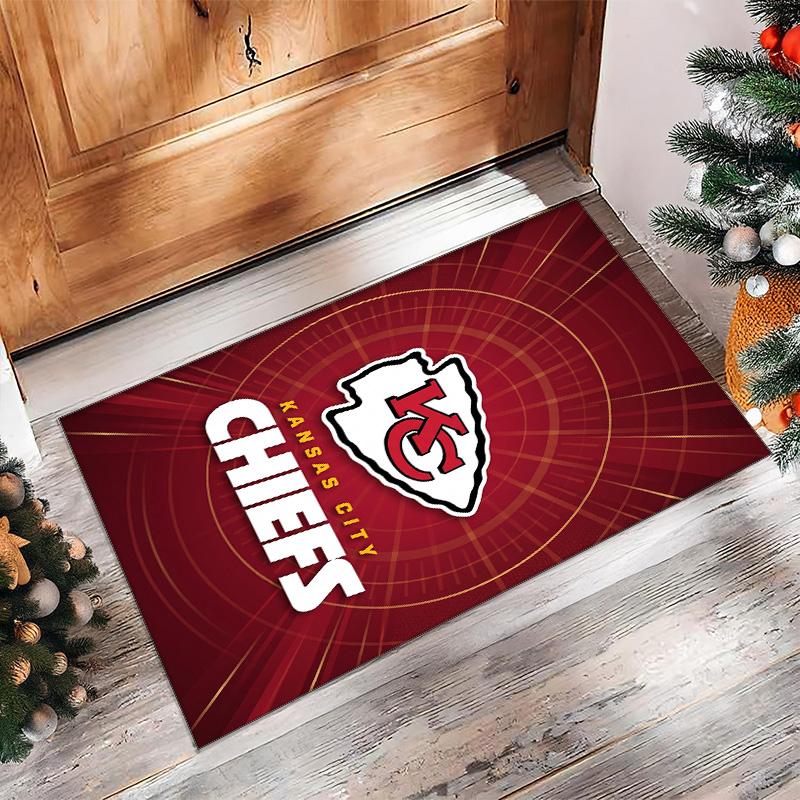 Tappeto in Velluto di Cristallo Kansas City Chiefs Morbido Anti?Tappetino Antiscivolo Comodo per Casa Soggiorno Camera da Letto Tappeto Decorativo