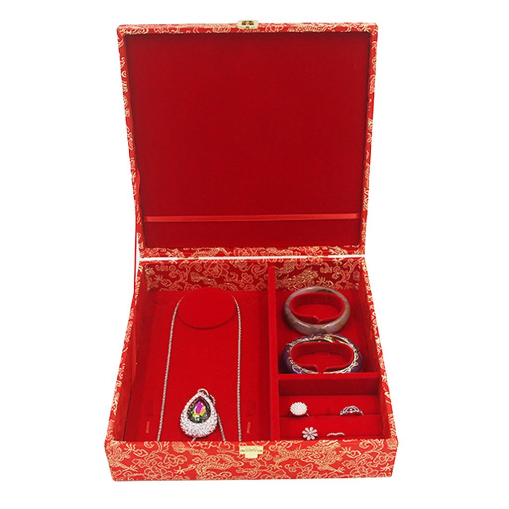 Buy Velvet Jewelry Set Box Tray Wedding Ring Necklace Storage Display