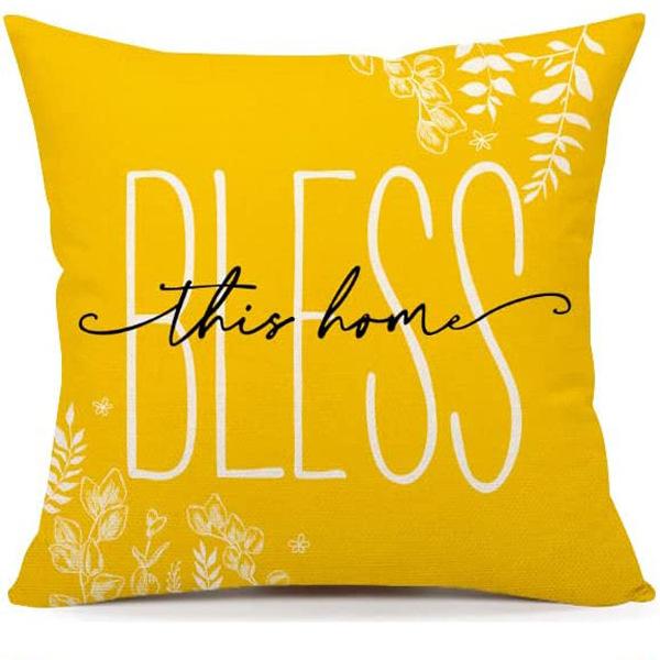 Summer Sunflower Pillow Case Linen Print Sun Flower Home Sofa Pillow Plant Flower Pillow