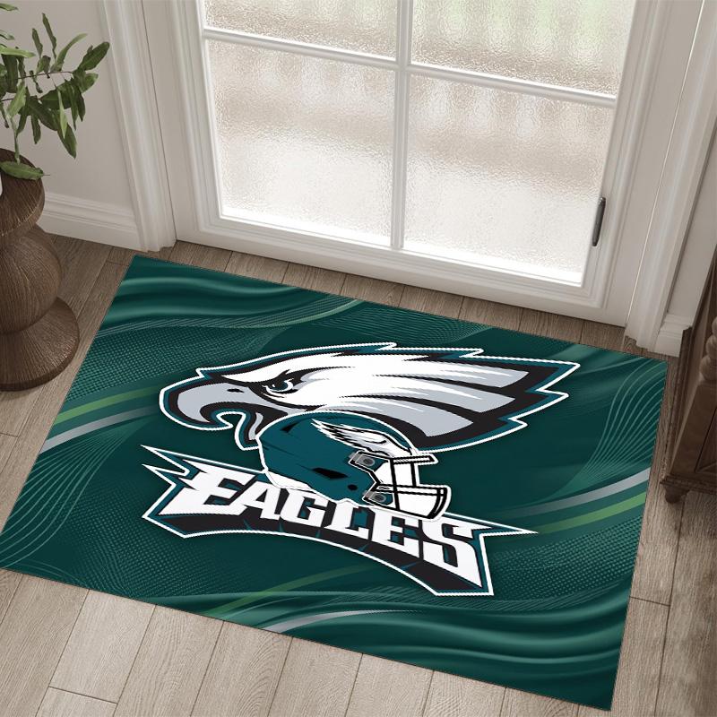 Tappeto in Cristallo Velluto Design Philadelphia Eagles Accogliente Non?Tappeto Stampato Antiscivolo per Camera da Letto Soggiorno Ingresso