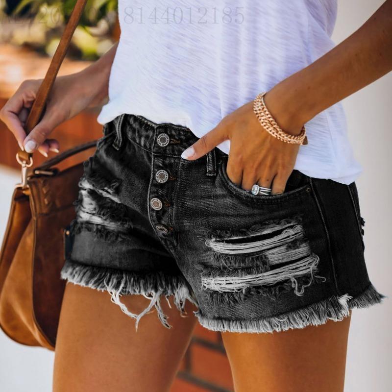 Damen Neue zerrissene Denim-Shorts