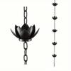 Retro Metal Lotus Rain Chain - Outdoor Gutter Downspout Water Guide
