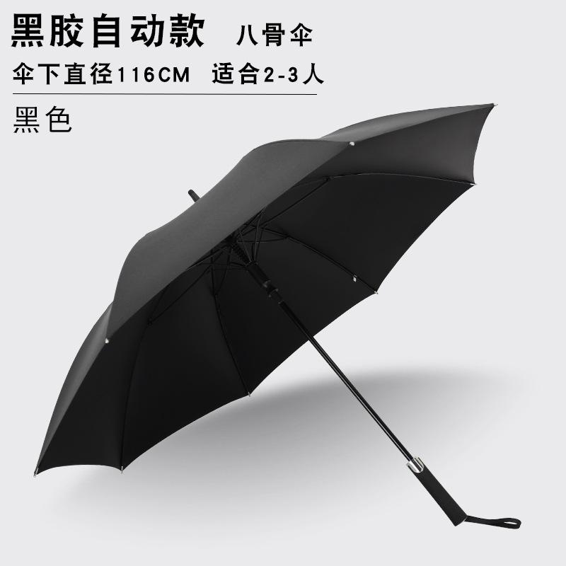 New 8-bone automatic vinyl fabric straight rod umbrella bumping cloth long-handled umbrella, umbrella