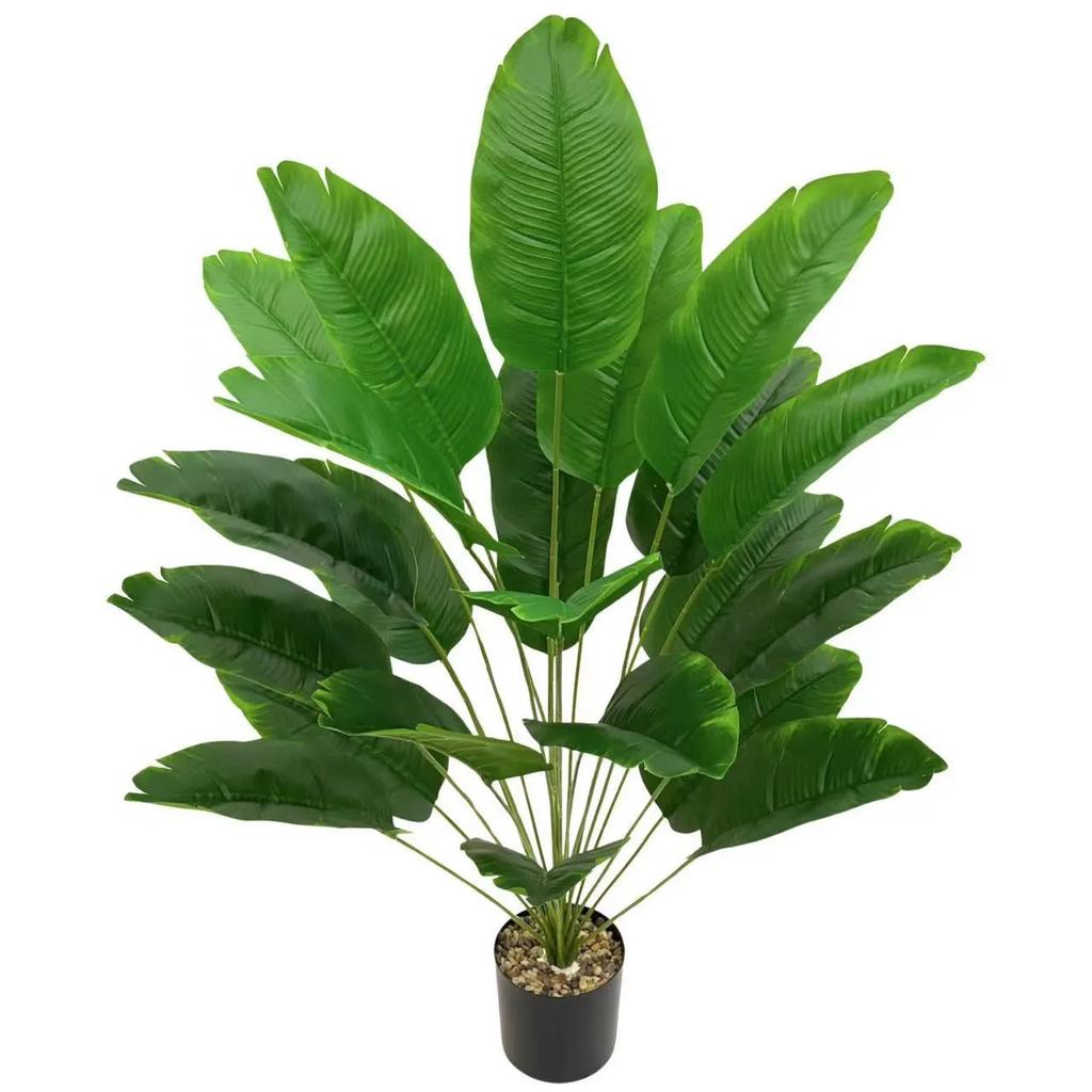 1 Pcs Artificial Banana Tree Fake Palm Leaf Monstera Leaf Large Tropical Palm Tree Realistic Green Plant for Home Decoration