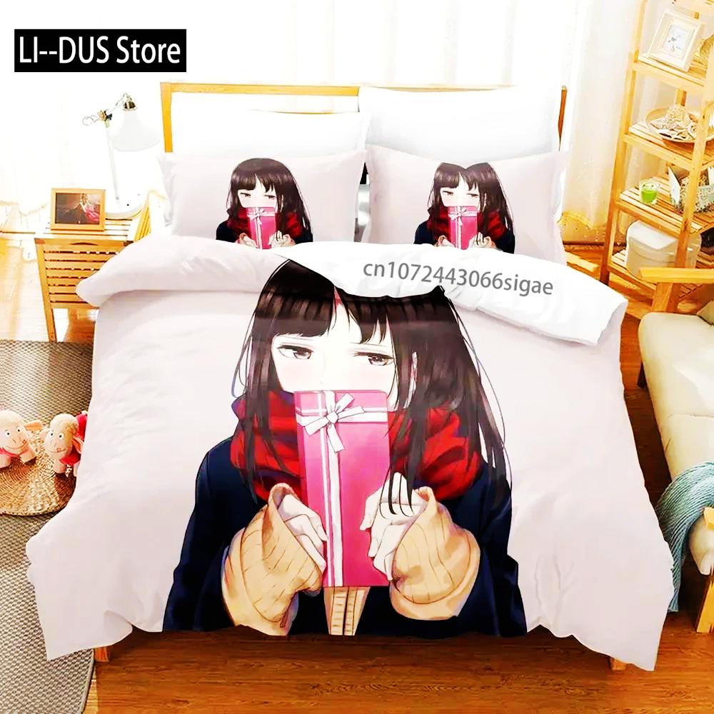 Comforter Girls Anime Shy Bedding Set Bed Set Comforter King Queen Size Boys Adult Bedding Set