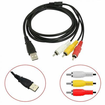3 RCA-Stecker auf USB-Buchse, Aux-Audio-Video-Camcorder-Adapter, AV-Konverterkabel