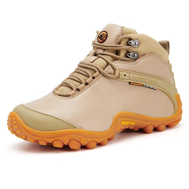 Cow Leather Men's Hiking Shoes Hunting Boots Women Outdoor Waterproof Treeking Snow Shoes Climbing Mountain Walking Sneakers