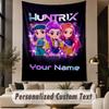 Custom Text Tapestry Kpop Demon Hunters Print Wall Tapestry Indoor Living Room Wall Decor