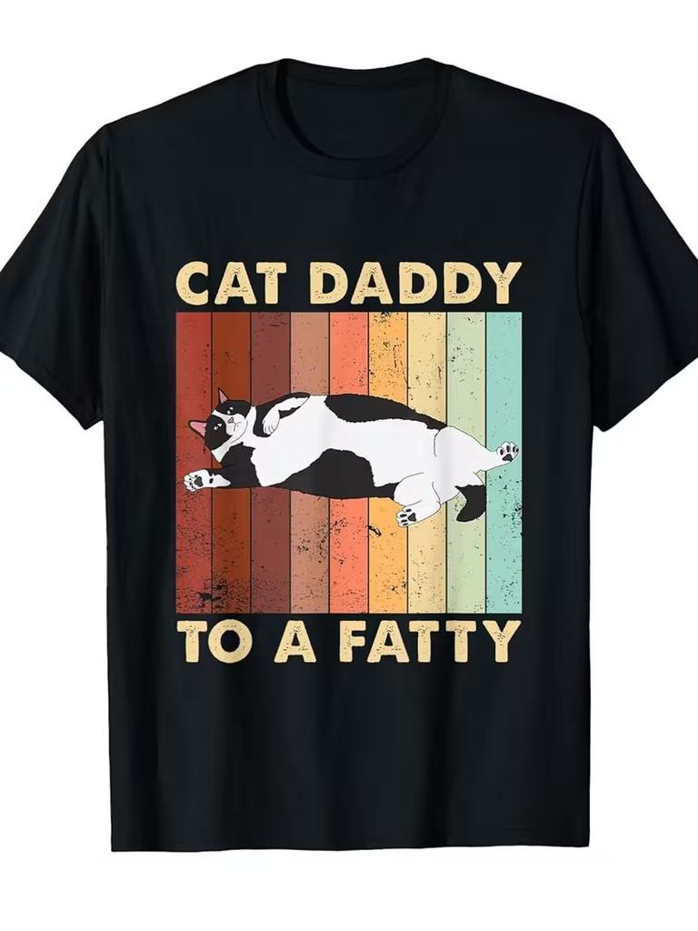 Unisexs Funny Best Cat Dad Ever T Shirt Unisex Unisex Tee Casual Cotton ONeck Tops Oversized Casual Short Sleeve Meme Cat Shirt