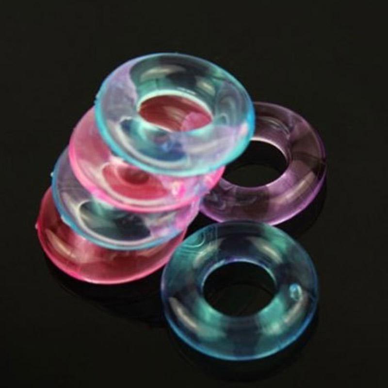 6pcs Men's Cock Ring Sets Sex Toys For Men Penile Ring Silicone Jelly Cockring Penis Lasting Ring Random Color Cock Sex