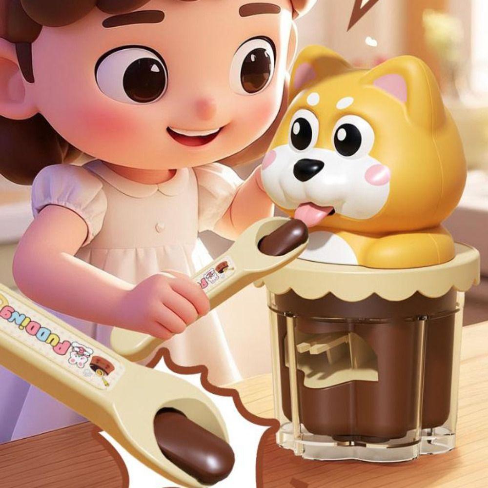 Food Feeding Talking Pudding Dog Toy Simulation Play House Toys for Friend