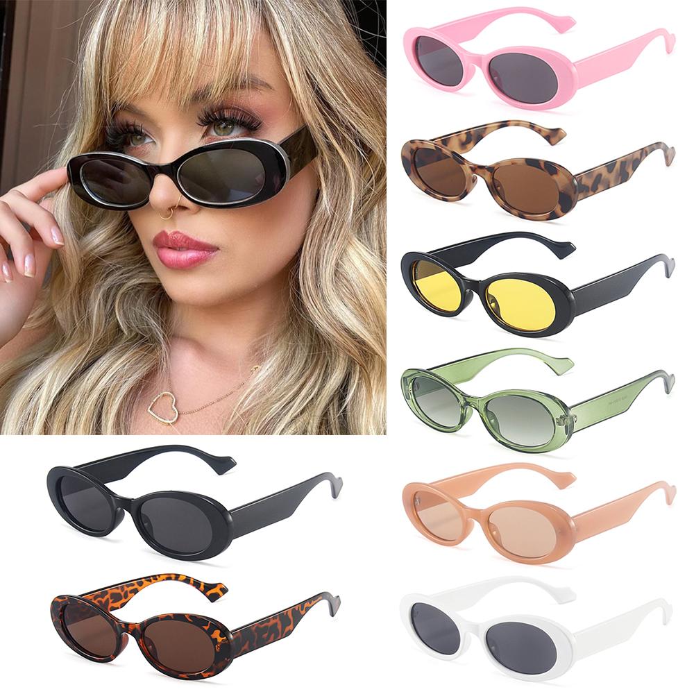 Leopard Jelly Color Eyewear Small Oval Sunglasses For Women Shades Trending Sun Glasses