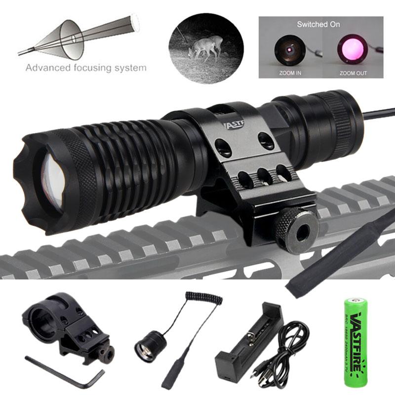 850nm Infrared Radiation IR Flashlight IR-710 7W Night Vision Zoomable 1-Mode Adjustable Focus Hunting Lamp Weapon Light Lantern