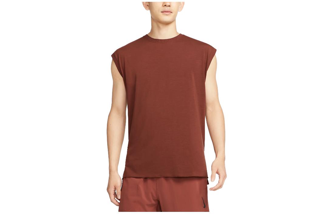Nike T Shirts Men s Brown Crew Neck Moderate Straight Fit DM7823-217 XXL