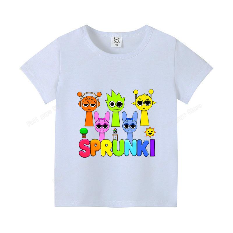 

Футболки Sprunki для дітей Мультяшна Орен Венда Одяг для вулиці Короткий рукав Літо Милий Хлопчик Дівчинка Базовий топ Смішні подарунки на день народження 120