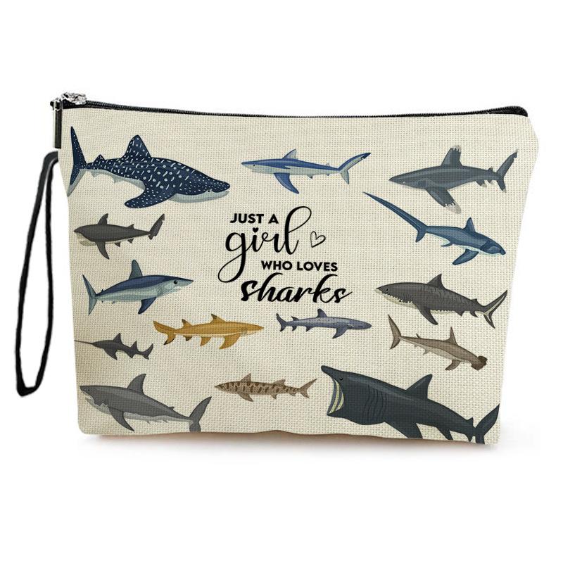 

Милая мультяшная косметичка в виде котенка-акулы, многофункциональная, большой вместимости, для макияжа, портативная дорожная сумка для туалетных принадлежностей, милая сумка для хранения