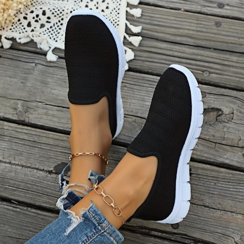 Summer New Europe and The United States Solid Color Casual Shoes A Stirrups Flat Shoes Breathable Lightweight Big Yards Flyknit Shoes