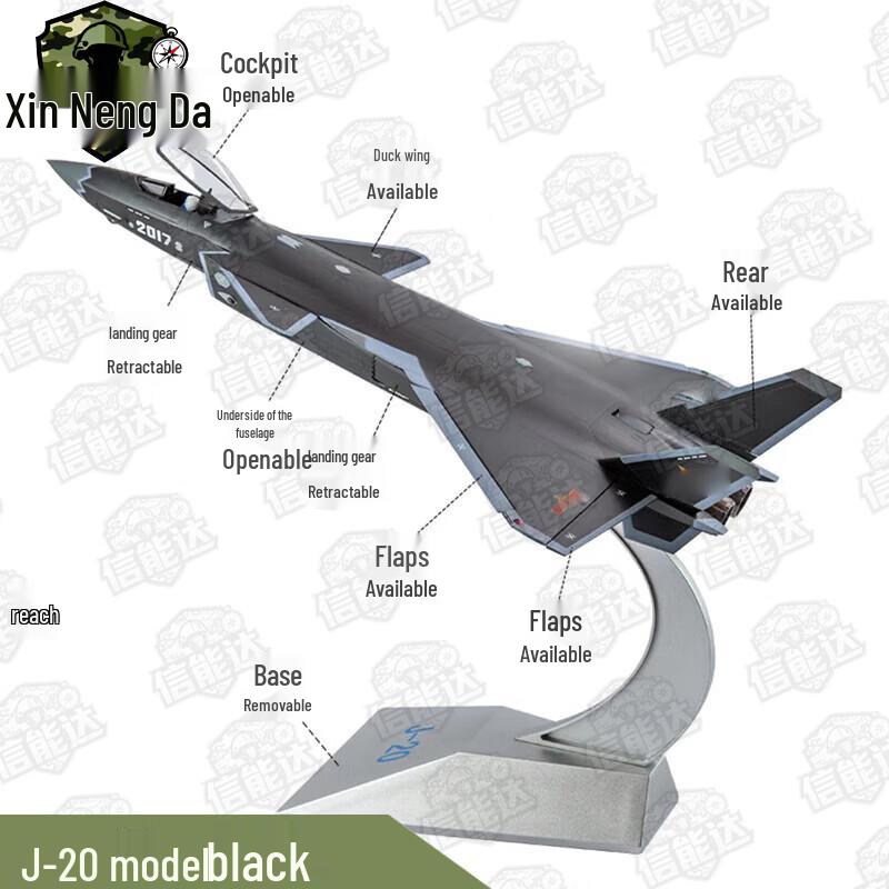 Xinnengda 1:48 J-20 Stealth Fighter Jet Model