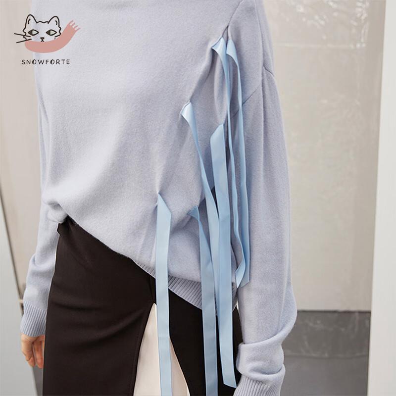 Women's Cashmere Blend High-Neck Loose Fit Sweater