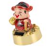 God of Wealth Figurine Solar Powered Automatic Nodding   Cai Shen Statue Decor for Home Car  