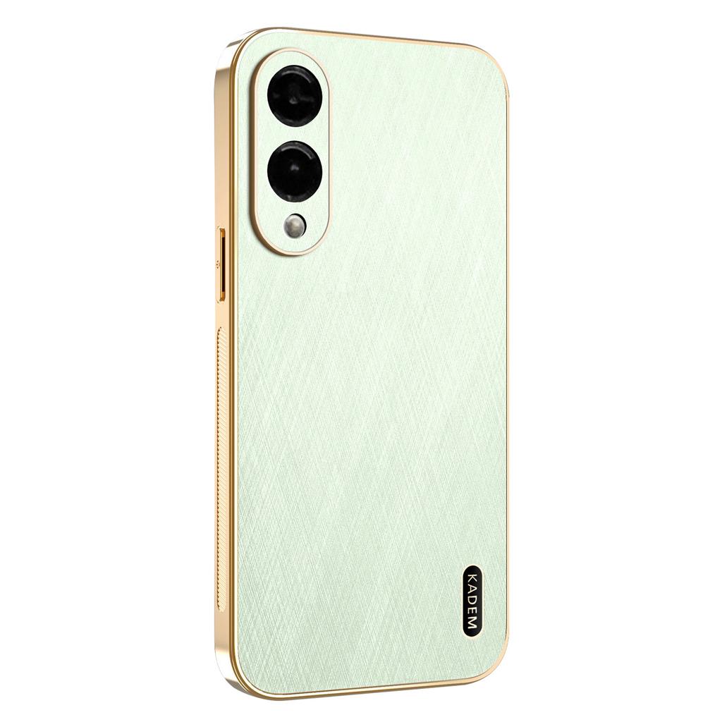 KADEM For Samsung Galaxy S25 Edge Case Electroplating Silk Texture PU+TPU Phone Back Cover