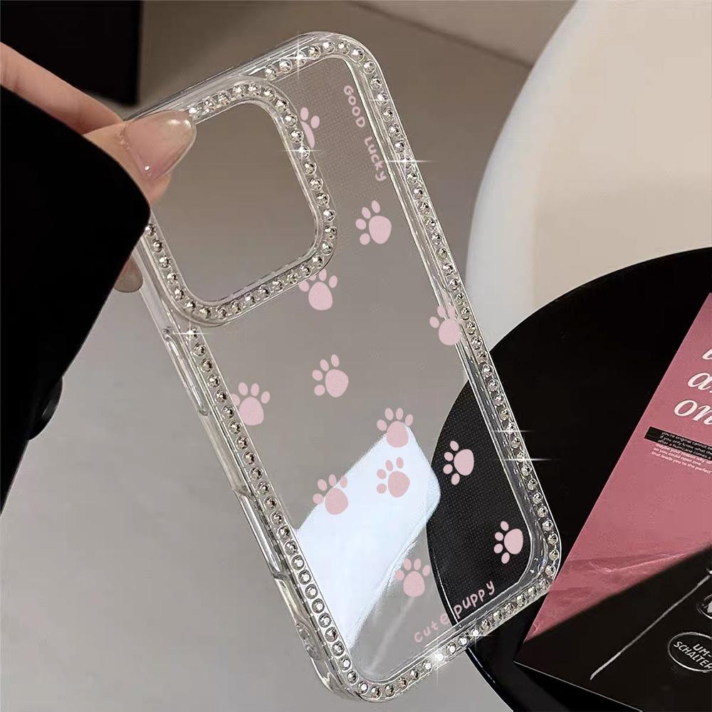 Armbandkette Handyhülle Für iPhone 17 16 15 13 14 für 17Air 17 12 14 16 Pro 17 14 16 Pro Max Funkelnder Diamant Niedliches Muster Hartschale Mit Trageband