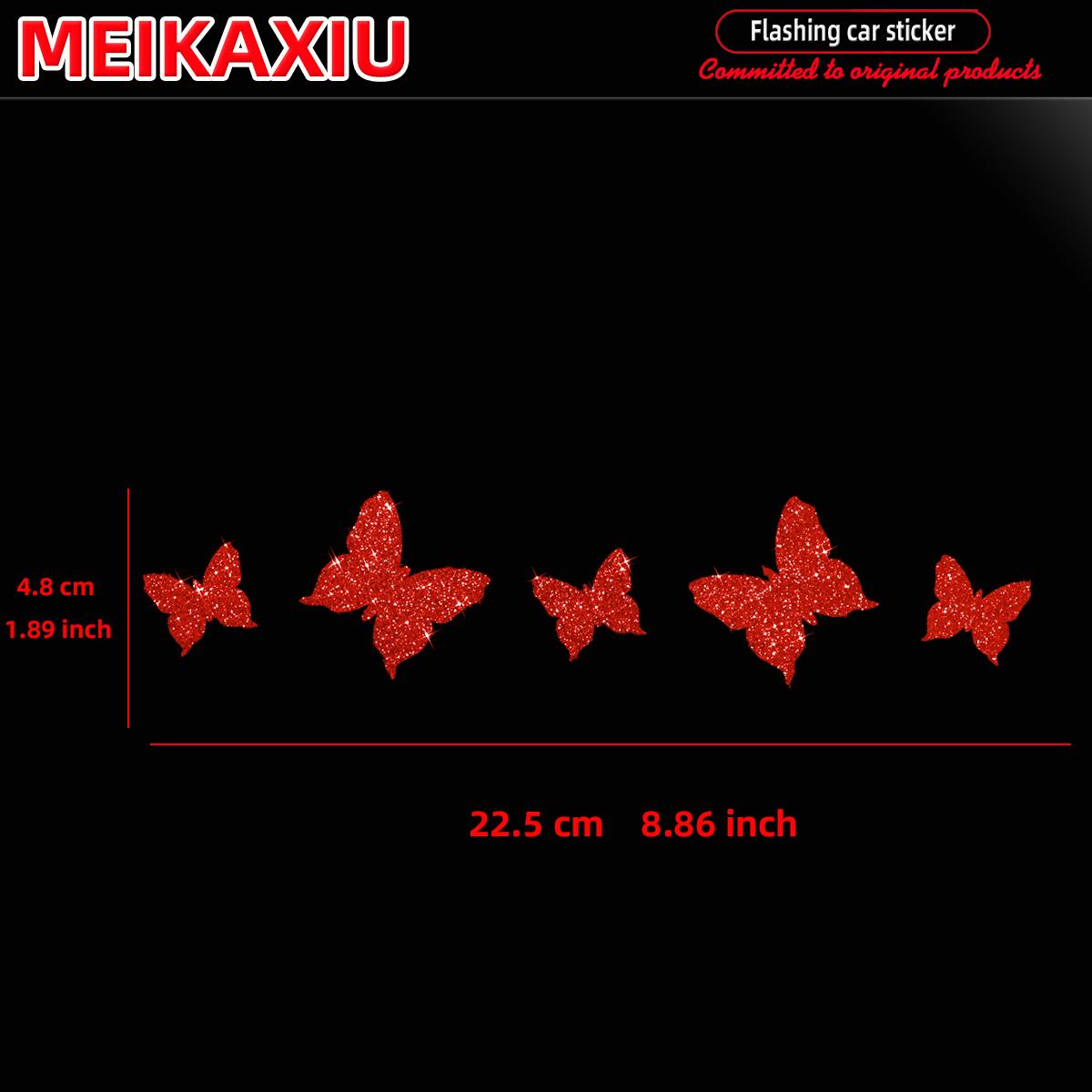 

Новая блестящая красивая бабочка Блестящая наклейка для украшения автомобиля Наклейка на кузов двери автомобиля красный