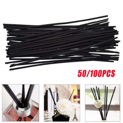 Schwarze Rattan Diffusorstäbchen Ersatz Faser Ätherisches Öl 20cm 3mm