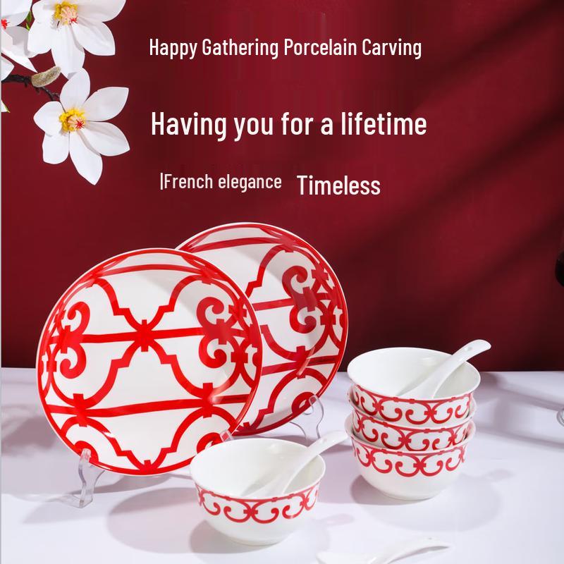 Siter Jiamei Light Luxury Chinese Enamel 10-Piece Tea Set