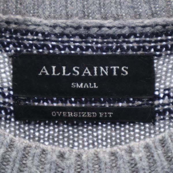ALLSAINTS wool blend Long sleeve knit S Gray sweater Men's Used