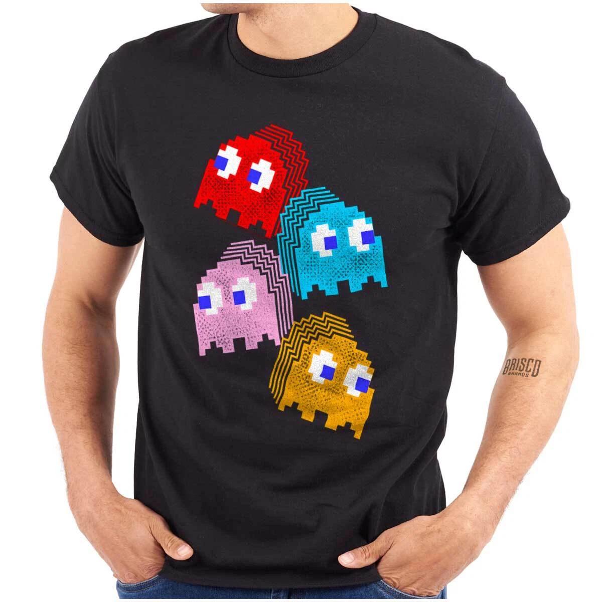 Pixelated 8-Bit PACMAN Arcade Game Ghosts Womens or Mens Crewneck T Shirt Tee M
