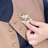 Light Luxury Temperament Leafy Branch Gardenia Pearl Brooches For Women Girls Exquisite Corsage Clothing Accessories Gifts