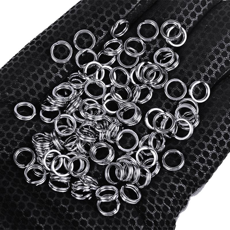 Fishing Split Rings 100Pcs Stainless Steel Lure Rings Saltwater Terminal Tackles Split Rings Fishing Connectors Snap Rings
