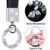Wisdompro Car Key Chain, Glitter, Genuine Leather, Car Key Chain, Lost Prevention, Smart Key, Stylish, Black