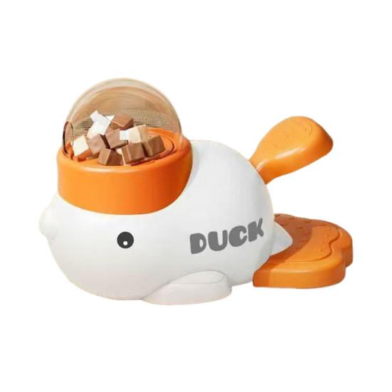 1/2Pcs Pet Feeder Duck Shape Slow Feeder Puzzle Toy Food Grade Washable Treat Dispenser with Visible Window Interactive Slow Feeder