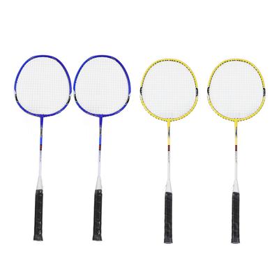 Badminton Racket Iron Alloy Nylon Anti Slip Grip Portable Badminton Racquet with Carrying Bag for Ou