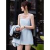 Women's Elegant Two-Piece Autumn Suit Set with Sleeveless Dress & Blazer