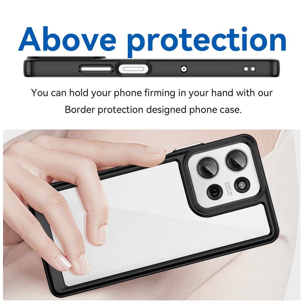 Für Motorola Moto G75 5G Hülle TPU+Acryl Schutzhülle Transparent