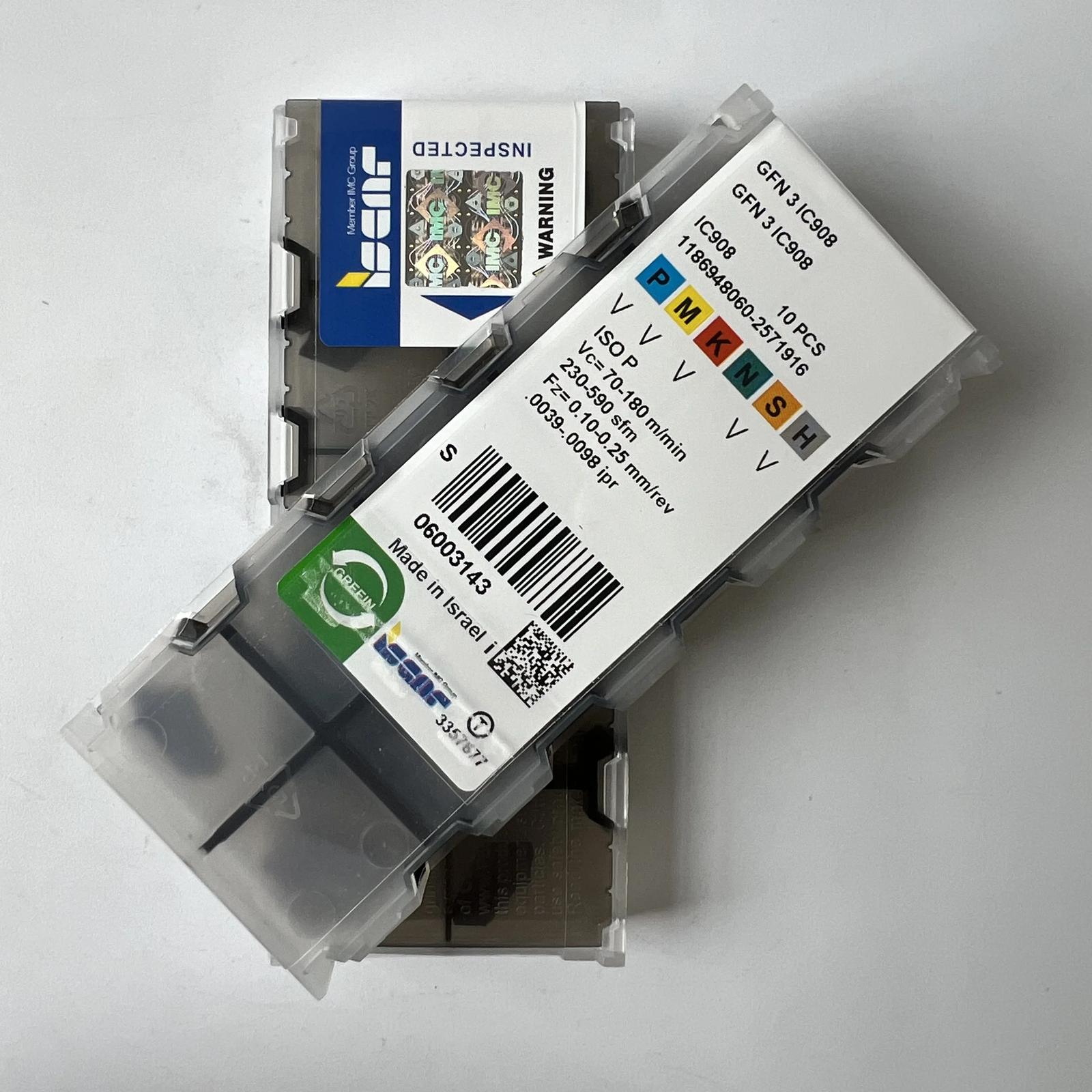 

ISCAR / GFN3 IC908 / Industrial indexable Carbide Inserts 10 Pcs