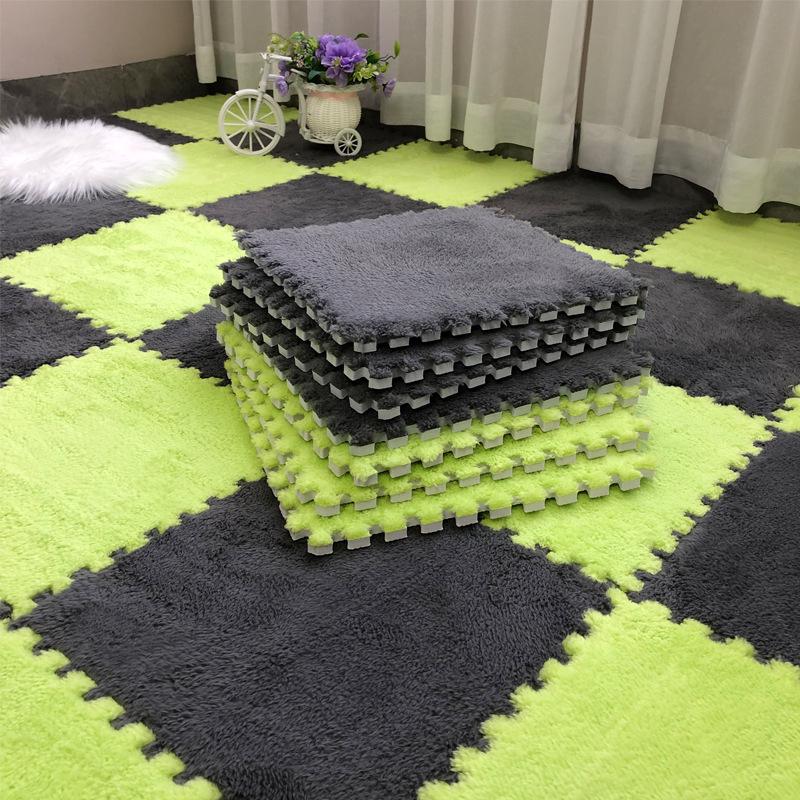 Soundproof Plush Patchwork Carpet: Bedroom & Living Room Rug, Free Cut, Silent Bedside Mat