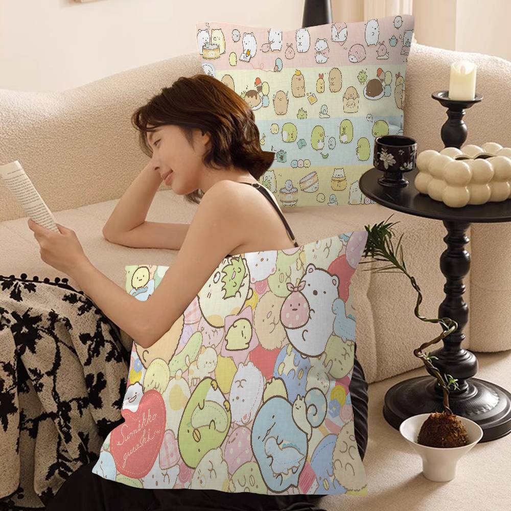 Cartoon S-Sumikko Cute G-Gurashis Pillow Cover Sofa Cushion Cover Home Room Decoration Children Gift