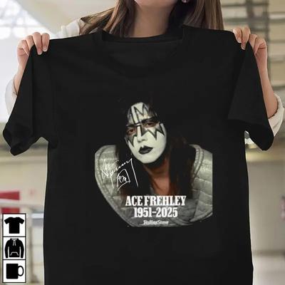 Ace Frehley RIP Navždy vzpomínán Rockový kytarista Krátký rukáv Unisex tričko