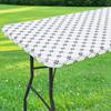 Olanly Rechteckige Vinyl-Tischdecke Elastische Spann-Tischdecke Mit Flanellrückseite Wasserdichte Kunststoff-Tischabdeckung Camping-Tischdecke
