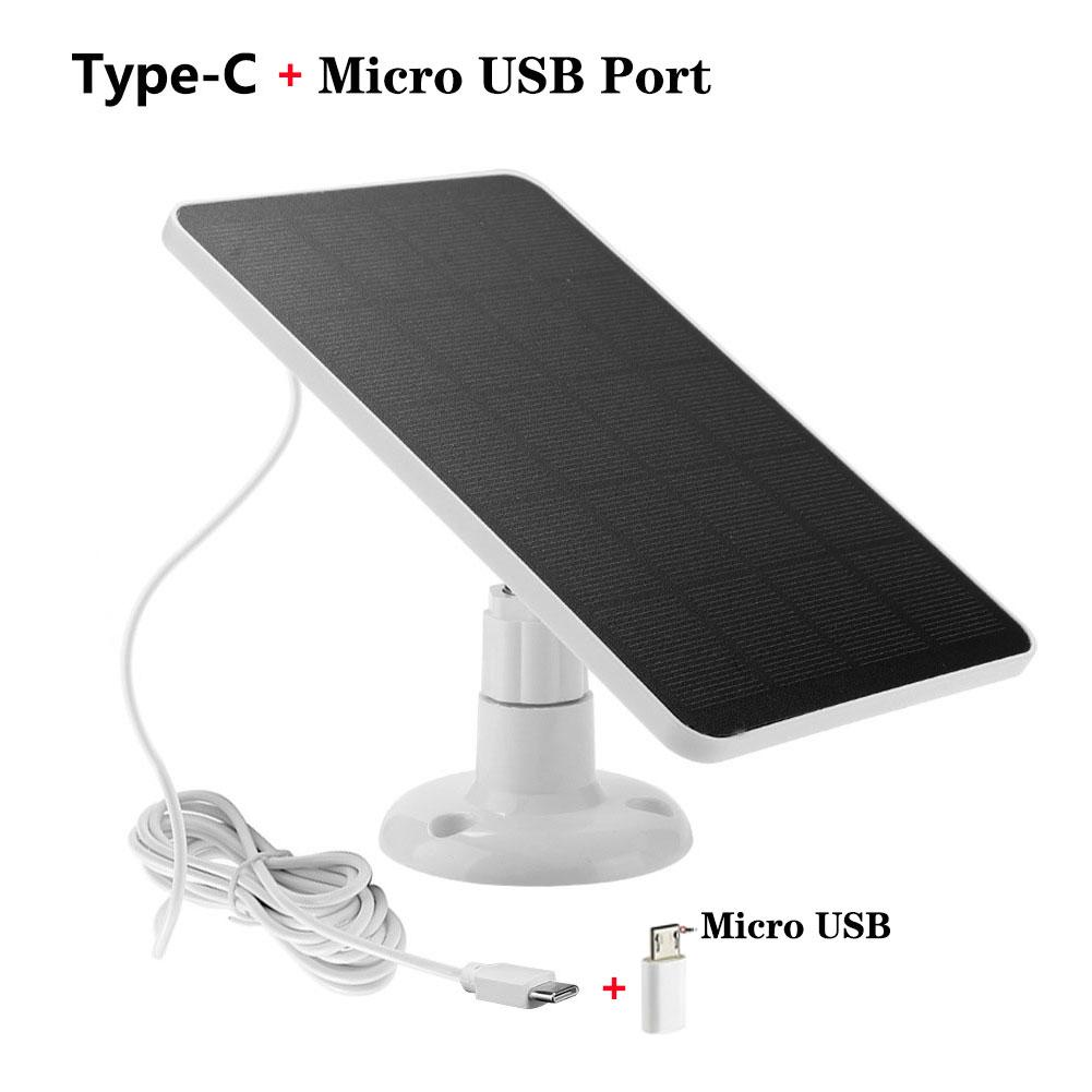 Solar Panel Micro USB Type C Outdoor DC Waterproof Solar Cells Charger Solar Panels for Security Camera Small Home Light System