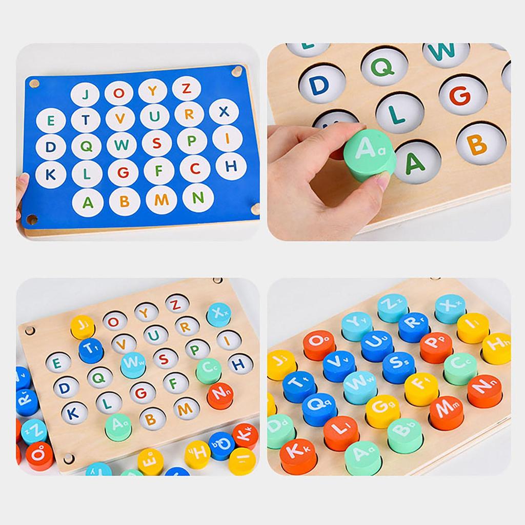 💰Kaufe Wooden Alphabet Puzzle, Memory Board Games with ABC Letters Blocks,  Montessori Matching Game, Educational Early Learning Jigsaw Toy for  Preschool Kid zum besten Preis im Online-Shop bei Joom
