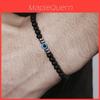 Geometric Mens Handmade Black Glass Lava Rock Beaded Bracelet For Gift