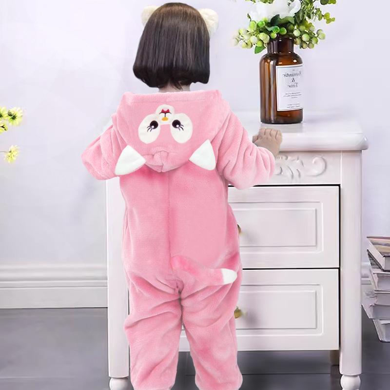 Autumn/Spring Thick Baby Dinosaur Romper - Warm, Cute, Perfect for Outings