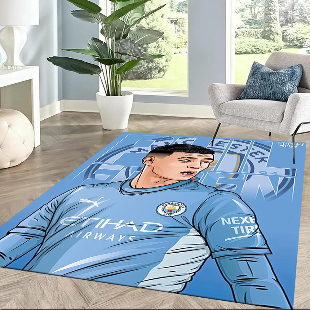 Manchester City Floor Rug Office Rug Suitable For Decorate Room Entryway Bedrooms Dining Room Antislip Carpet Decorate Offices Birthdaychristmas Gift