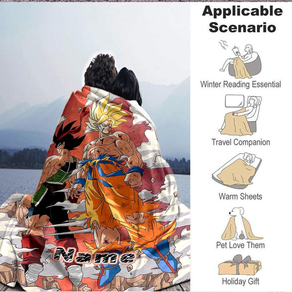 Custom 1pc Dragon Ball Z Adventure Blanket, Soft And Comfortable Blanket, Casual Warm, Camping Travel Blanket, Birthday Gift Q91236